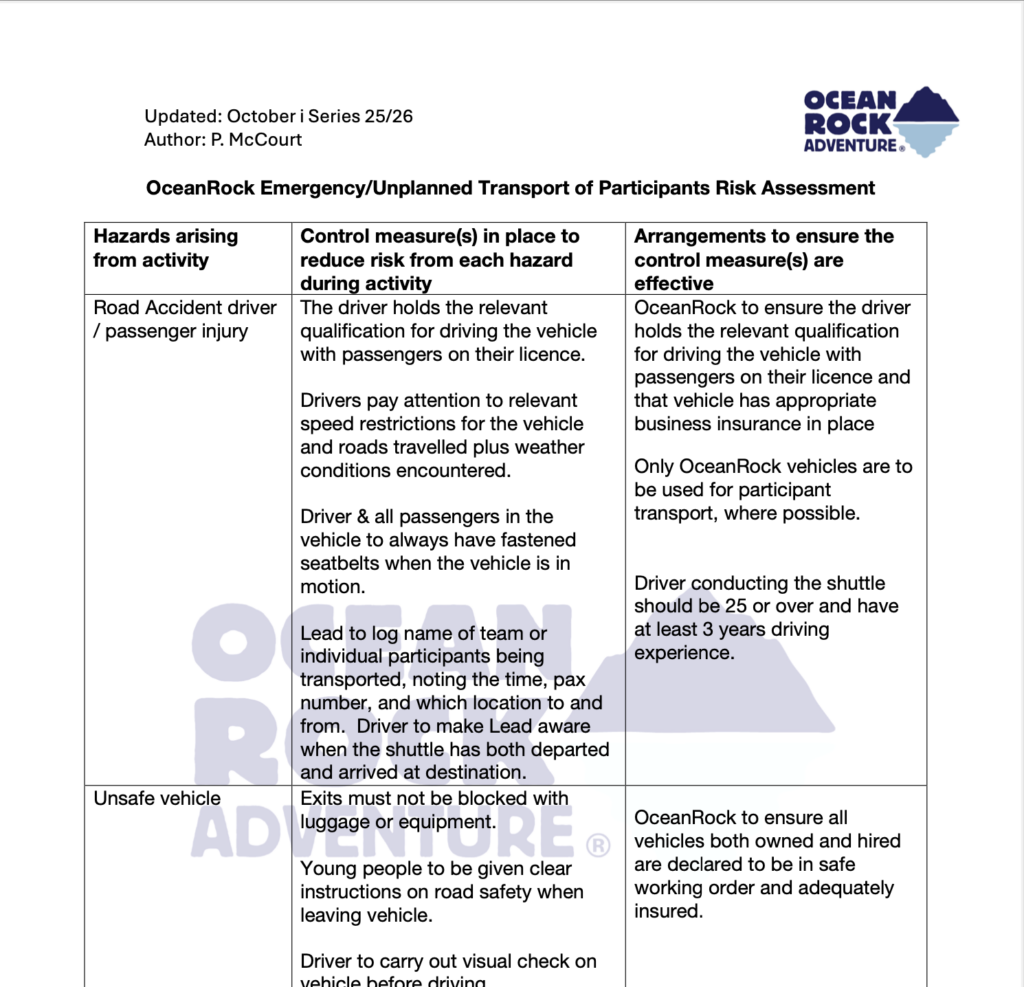 RA Transporting Students