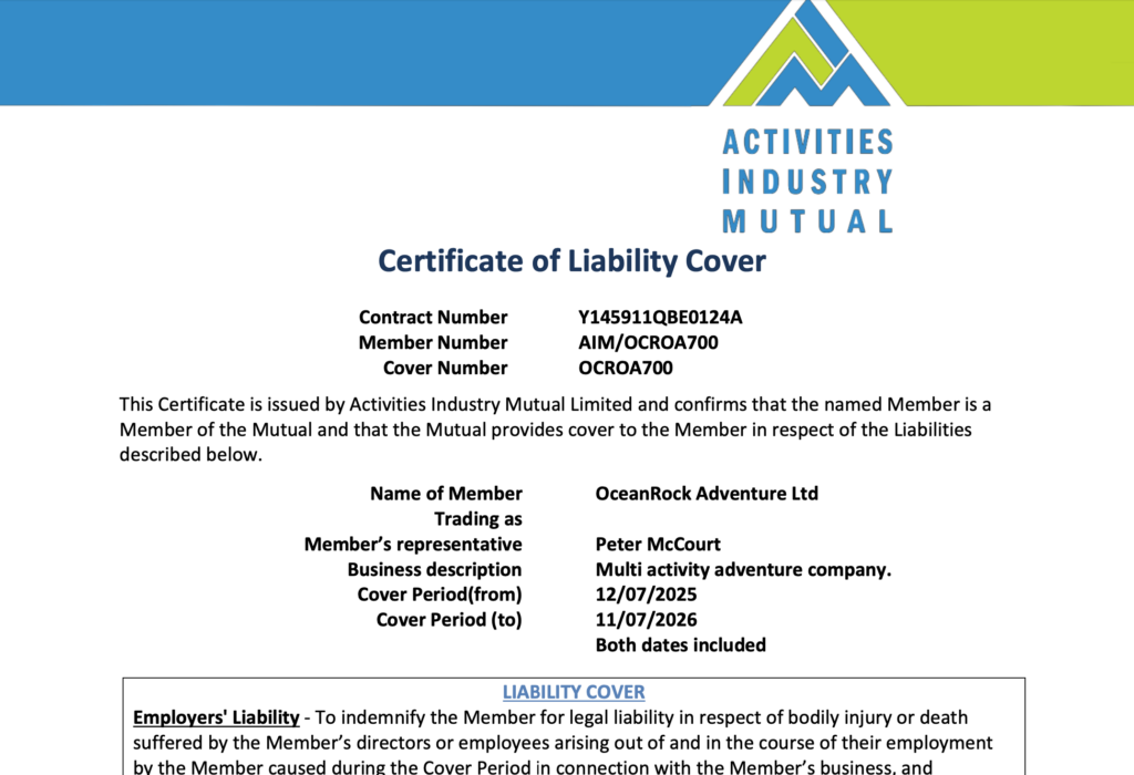 AIM - QBE - Certificate of Liability Cover